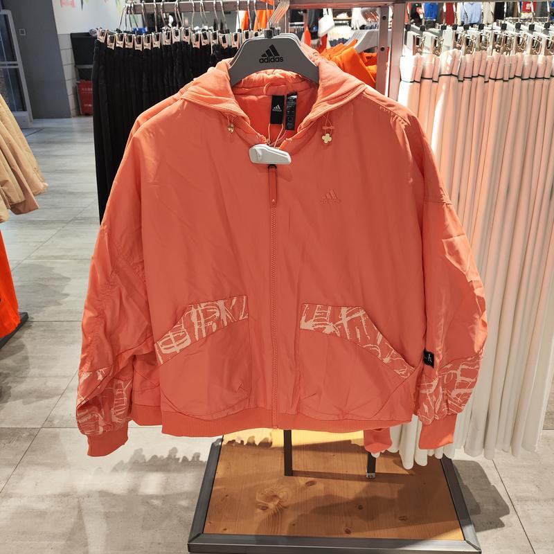 Adidas阿迪达斯春季女子CNY运动训练休闲连帽夹克外套HZ2997