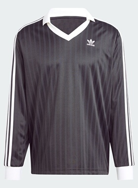 阿迪达斯三叶草男装2024秋季新款休闲T恤复古运动长袖球衣IZ4808