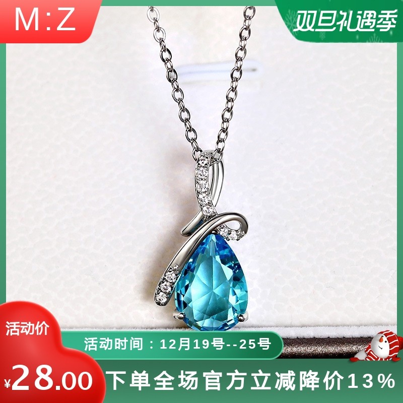 新款跨境日韩爆款项饰 水滴形天使之泪甜美女项链 秋冬小饰品