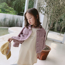 洋气童装 秋装 儿童休闲时尚 女童外套2019春秋新款 牛仔夹克宝宝韩版