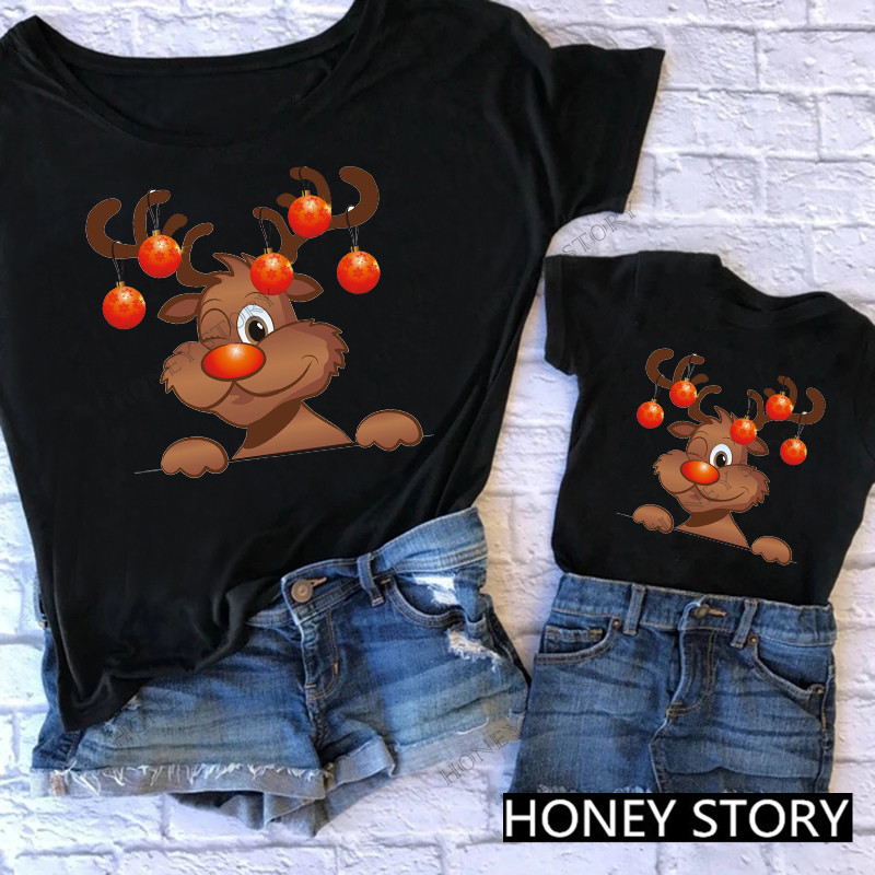 메리 크리스마스 2023 어른과 어린이를 위한 세련되고 따뜻한 부모-자식 크리스마스 산타클로스 티셔츠