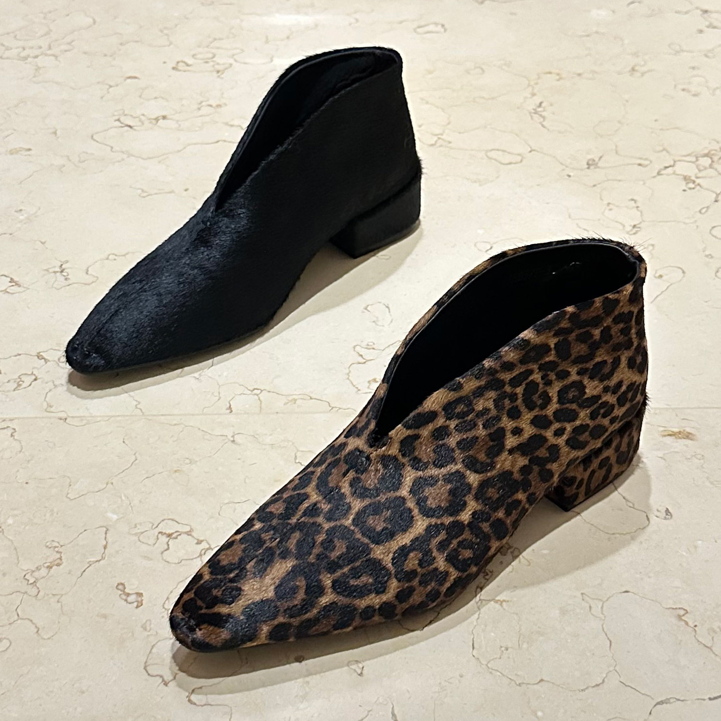 欧货26春新款女鞋方头低跟真皮马毛深口奶奶口极简老钱风极简单鞋,女鞋,切尔西靴,淘宝优惠券,粉丝福利购,淘宝优惠卷