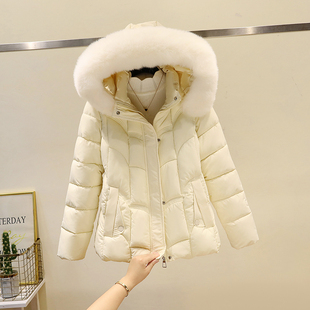 冬季棉服女短款2025新款大毛领修身棉衣加厚棉袄保暖显瘦棉袄外套