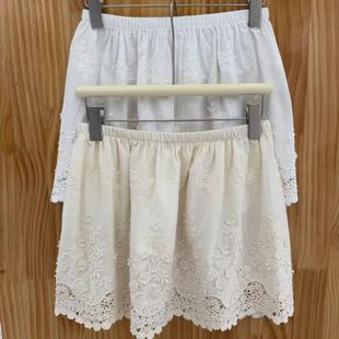 日系森系蕾丝刺绣棉打底裙春夏新款甜美减龄百搭叠穿防走光小屁帘