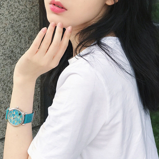 瑞士梵高3D盛开的杏树精致时尚防水石英女士手表复古梵高VanGogh