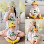 一家三口四口婴儿百天周岁拍照全家装 早春亲子装 短袖 夏款 2025新款