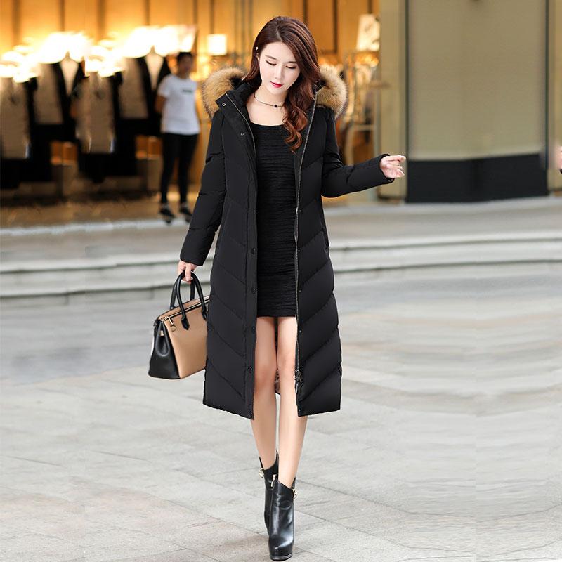 加长款羽绒服女修身2024冬季时尚加厚保暖过膝大码女士羽绒外套潮