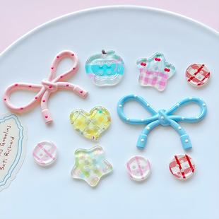 洞洞鞋配饰DIY鞋扣原创彩色纽扣爱心蝴蝶结可爱鞋花装饰材料