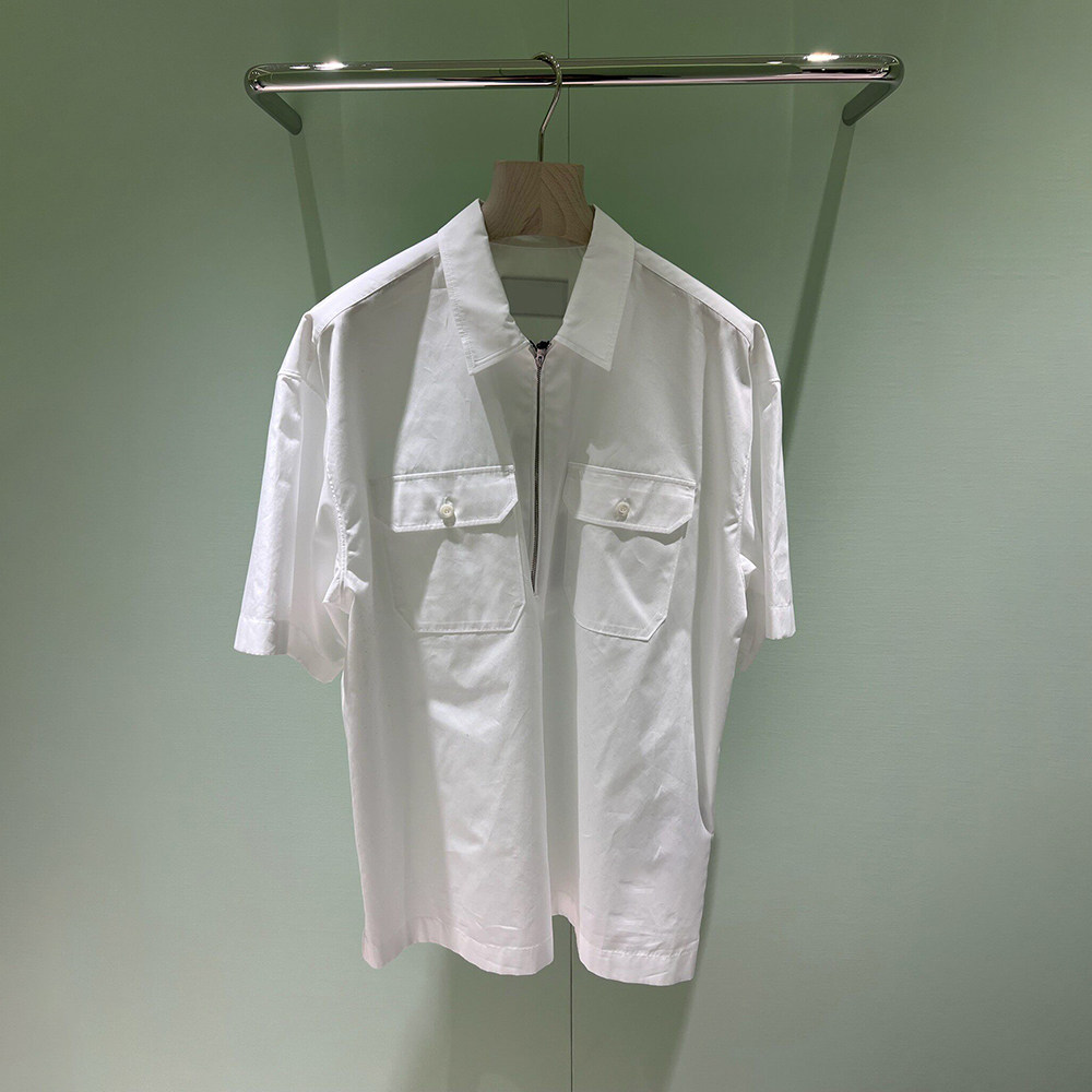 甜美风白色泡泡袖衬衫女宽松双口袋系带花边衬衣