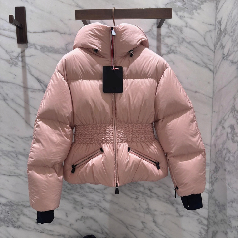 纯色连帽拉链长袖保暖羽绒服