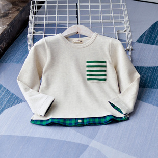 日单~80-150男童小宝宝毛圈卫衣中小童春秋假两件圆领上衣长袖