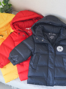 美单0-5男童运动连帽厚实羽绒服