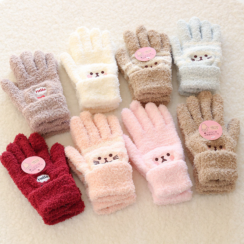 可爱加厚保暖手套冬季加绒防寒