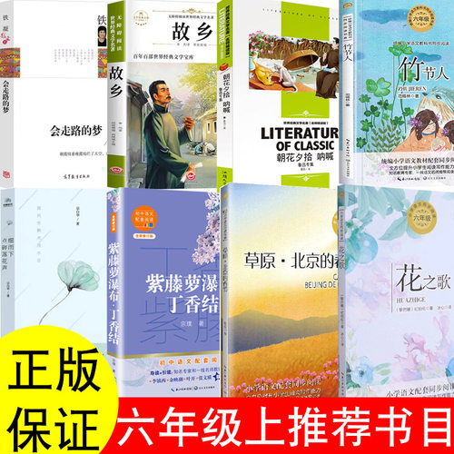 六年级上册必读课外书花之歌纪伯伦草原北京的春节老舍紫藤萝瀑布丁香结宗璞竹节人朝花夕拾鲁迅会走路的梦铁凝故乡推荐快乐读书吧