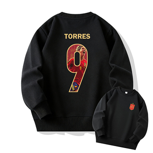 托雷斯9号球衣足球服男长袖宽松纯棉卫衣欧洲杯世界杯西班牙衣服