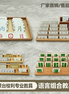 蒙特梭利蒙氏早教益智玩具拆字游戏教具精细动作语言全套汉字演化