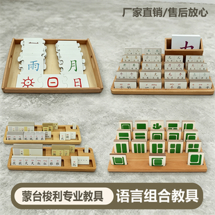 蒙特梭利蒙氏早教益智玩具拆字游戏教具精细动作语言全套汉字演化