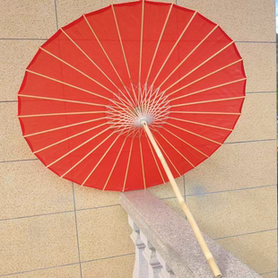 超大号100厘米动漫非油纸伞花城绸布可地铁红伞舞蹈道具加长杆