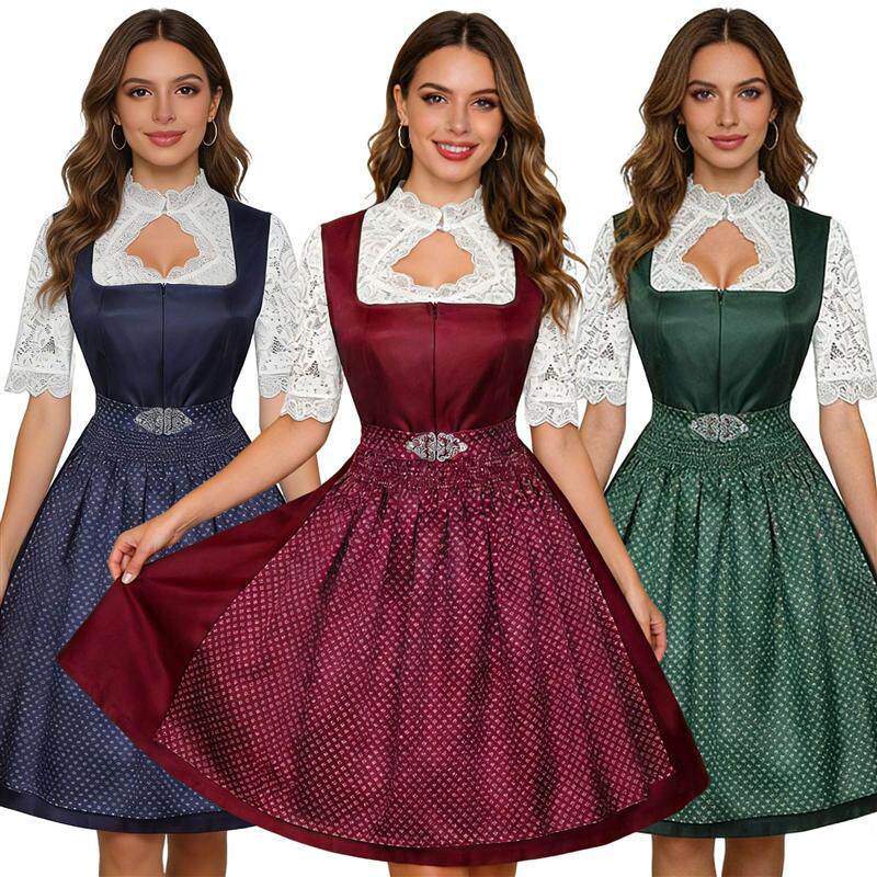 wish亚马逊啤酒裙德国慕尼黑啤酒节连衣裙中世纪复古朋克cos服装