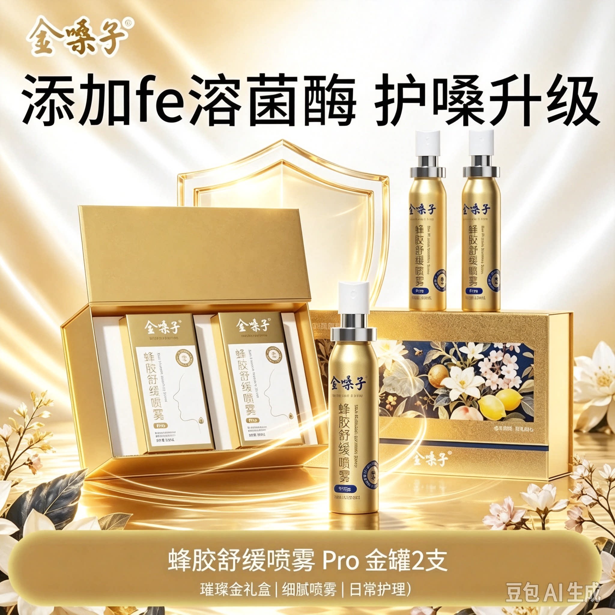 【璀璨金礼盒】金嗓子蜂胶喷雾Pro 进口蜂胶教师主播随身便携口喷