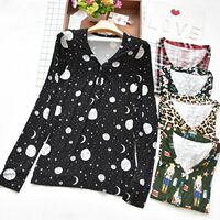 Spring and Summer new women's Modal comfortable stretch long-sleeved T-shirt home wear top with a heart collar and large base layer thumbnail 6