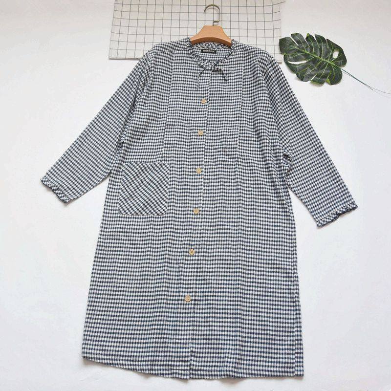 纯棉绒布长袖孕妇睡裙