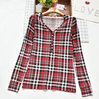 Spring and Summer new women's Modal comfortable stretch long-sleeved T-shirt home wear top with a heart collar and large base layer thumbnail 3