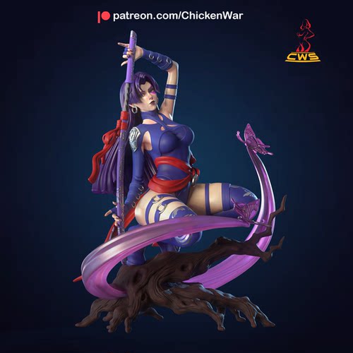 AH09 MarvelPsylocke GK白模手办 光固化3D打印 STL图纸 nsfw