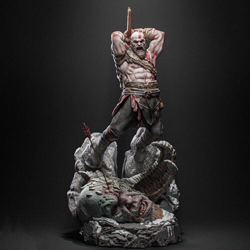 D100 奎托斯 战神 Kratos GK白模手办 光固化3D打印 STL图纸
