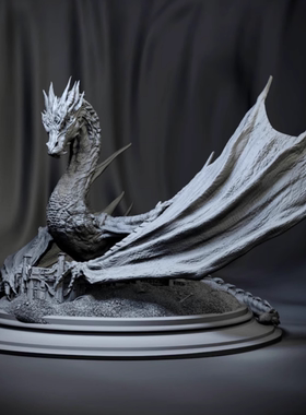 D077 巨龙 史矛革 smaug GK白模手办 光固化3D打印 STL图纸