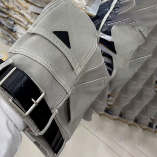 阔腿秋冬高腰加绒显瘦杏色弹力加绒烟管裤 米灰色直筒牛仔裤 女窄版