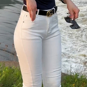 长裤 MK&XL韩版 新款 显瘦包臀气质百搭净版 白色直筒牛仔裤 女夏季