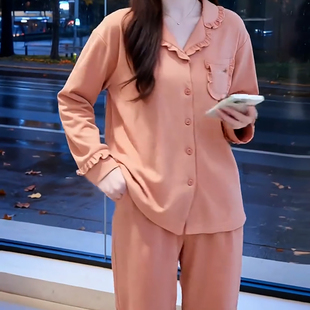 2026秋冬款纯棉长袖可外穿睡衣套装女中年妈妈舒适亲肤家居服潮