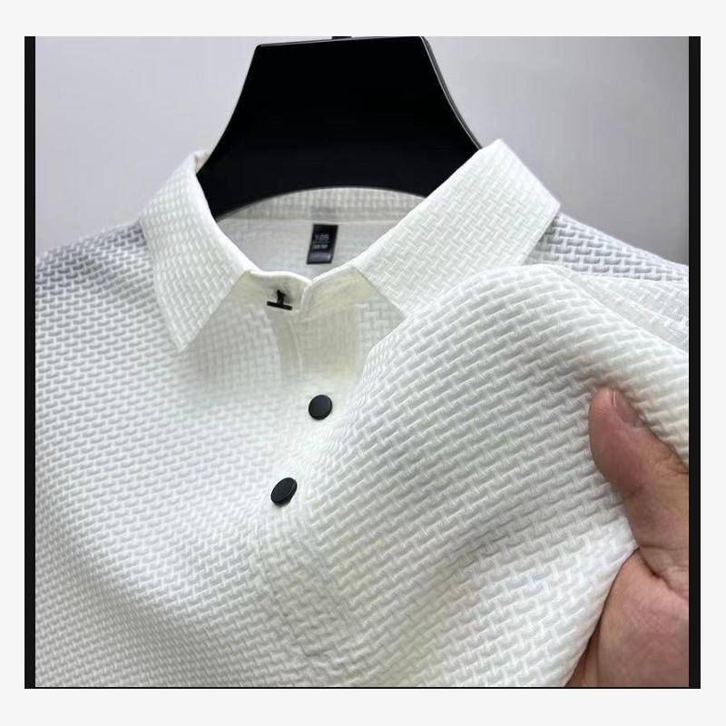 Summer Polo Sport Mens Shirts Hawaiian Shirt Ice Silk T恤男