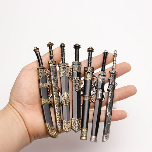 方天画戟古代刀剑金属玩具摆件