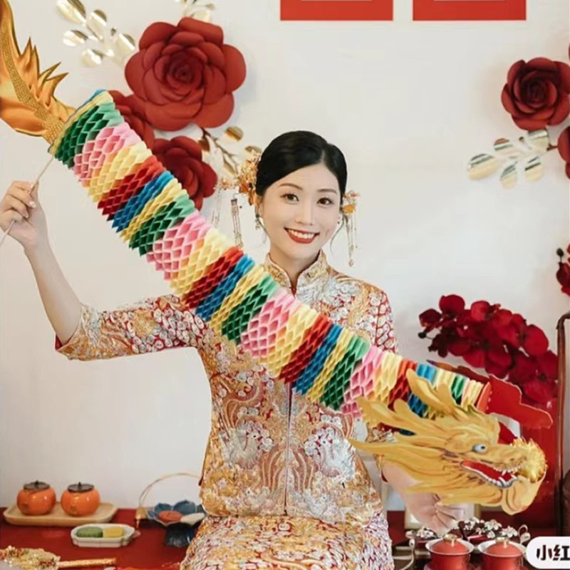 中国风剪纸盛龙国潮舞龙舞狮