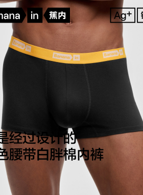 3件|蕉内银皮301S男士内裤四角抗菌精梳棉平角内裤透气舒适短裤