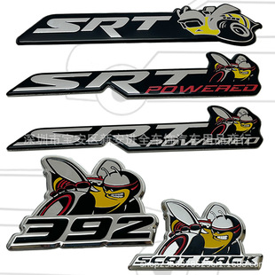 SRT POWEAED蜜蜂改装铝贴 适用于道奇SRT小蜜蜂车标 蜜蜂392贴标
