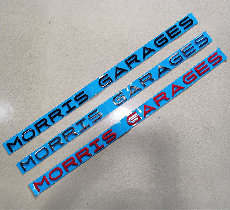morris garages 英文字母车标 适用于名爵改装机盖标 车头标 贴标