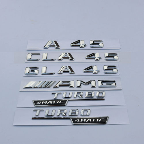 适用奔驰A45 CLA45 GLA45车标AMG TURBO 4MATIC侧标后尾标志车贴