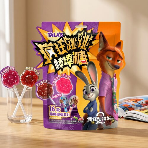 添乐talas疯狂动物城棒棒糖果味