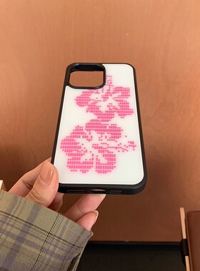 PANLINGWAN扶桑花元素古早黑边磨砂手机壳适用于苹果16PM/17pro