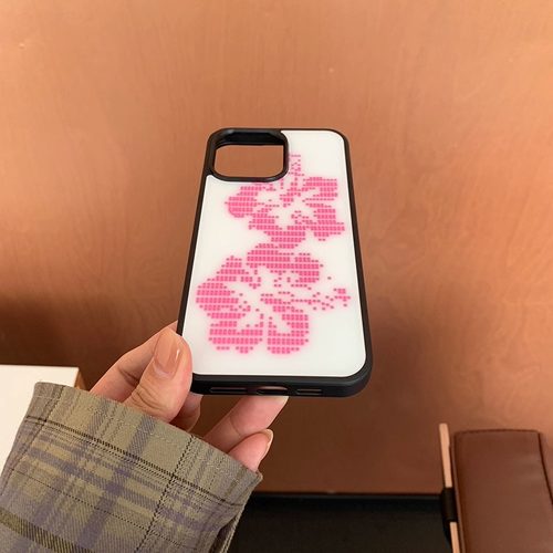 PANLINGWAN扶桑花元素古早黑边磨砂手机壳适用于苹果16PM/17pro