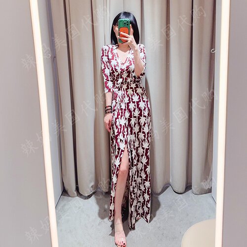 DVF春夏桑蚕丝针织裹身裙