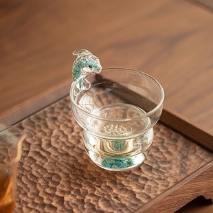 绿松石玻璃茶漏透明茶滤隔茶器家用防烫过滤网茶道配件功夫茶具