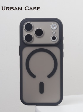 URBAN CASE 可拆卸镜头框二合一磨砂肤感磁吸手机壳适用于iPhone18promax苹果18pro保护壳简约创意个性情侣款
