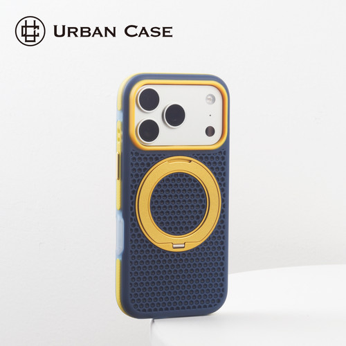 URBAN CASE 多巴胺撞色散热蜂窝360旋转支架磁吸适用于iPhone18promax/17pro手机壳苹果17新款保护套高级感
