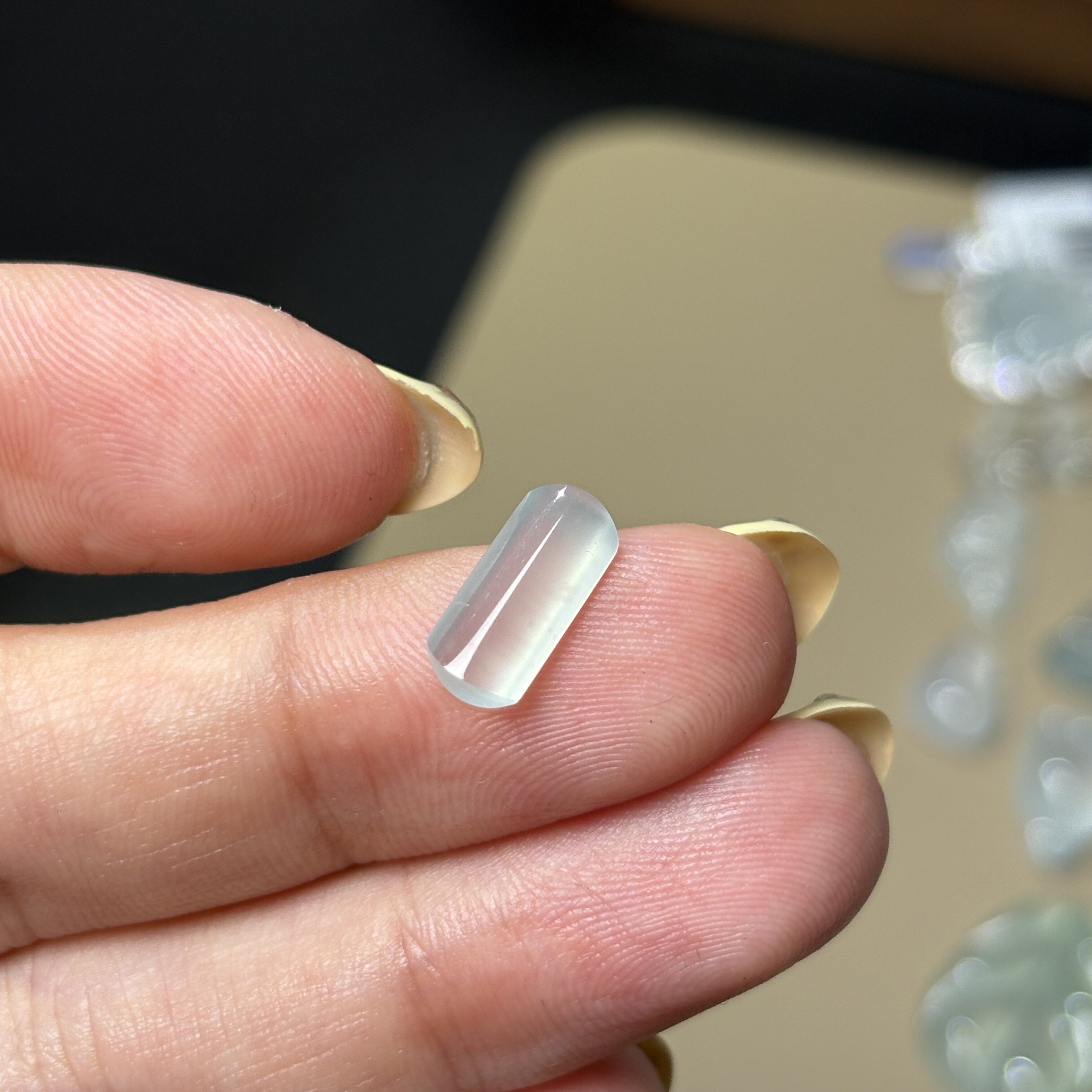 缅料A货高冰种起光马鞍戒面裸石吊坠玉石玉器珠宝精致玉戒指主石