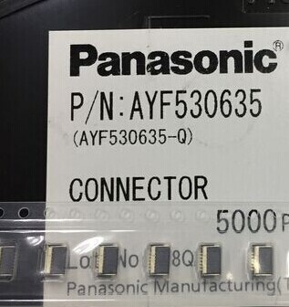 松下连接器 AYF530635 0.5mm 间距后翻盖上下接触 6Pin 6位原装