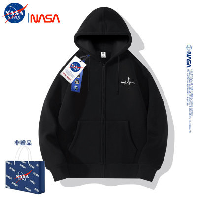 NASA联名开衫连帽卫衣外套男女款春秋青少年男生秋季拉链夹克上衣